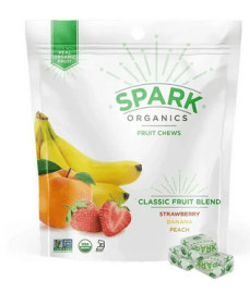 Spark Organics Classic Blend Flavored Fruit Chews, Dye Free Candy, 4 oz